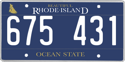 RI license plate 675431