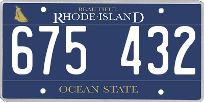 RI license plate 675432