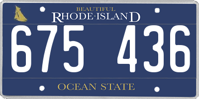 RI license plate 675436