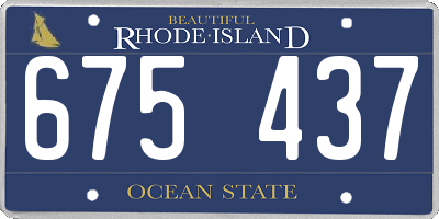 RI license plate 675437