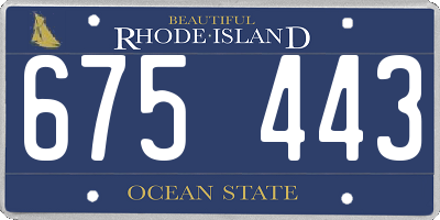 RI license plate 675443