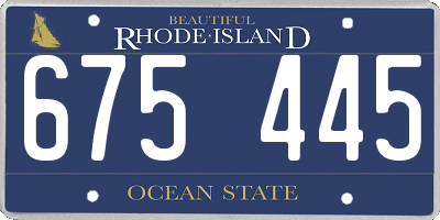RI license plate 675445