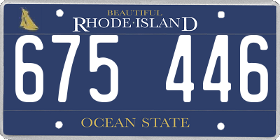 RI license plate 675446