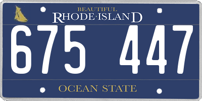 RI license plate 675447