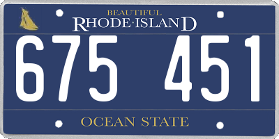 RI license plate 675451