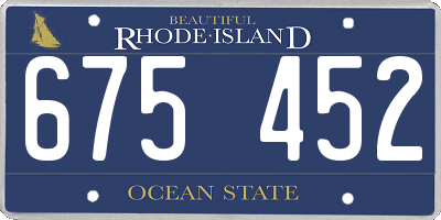 RI license plate 675452