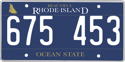 RI license plate 675453
