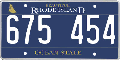 RI license plate 675454