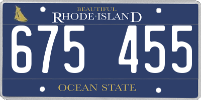 RI license plate 675455