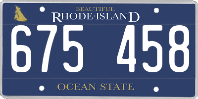 RI license plate 675458