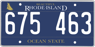 RI license plate 675463
