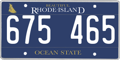 RI license plate 675465