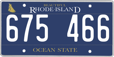 RI license plate 675466