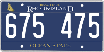 RI license plate 675475
