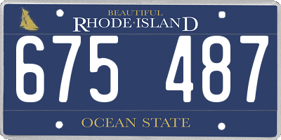 RI license plate 675487