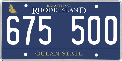 RI license plate 675500