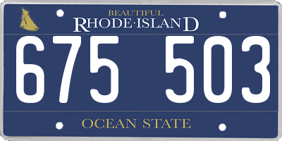 RI license plate 675503