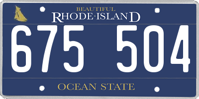 RI license plate 675504