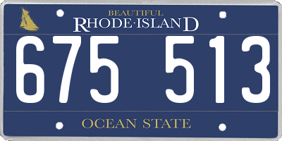 RI license plate 675513
