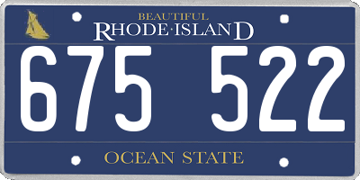 RI license plate 675522
