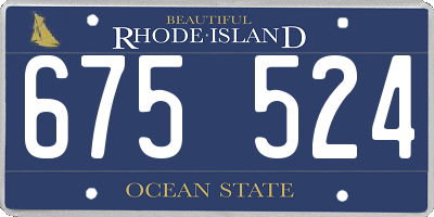 RI license plate 675524