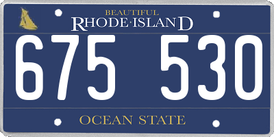 RI license plate 675530