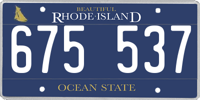 RI license plate 675537