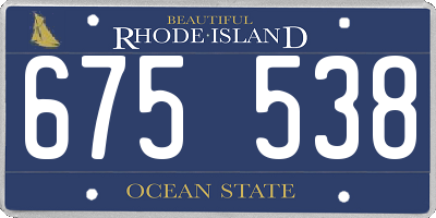 RI license plate 675538