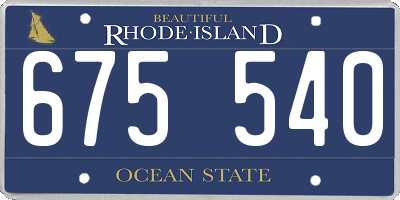 RI license plate 675540