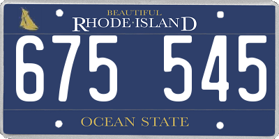 RI license plate 675545