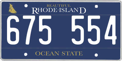 RI license plate 675554