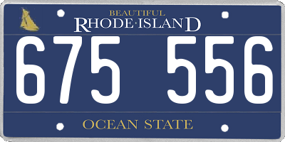 RI license plate 675556