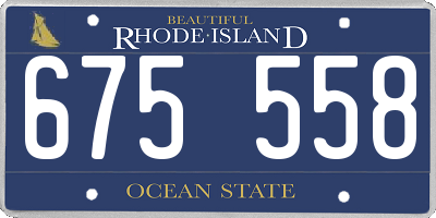 RI license plate 675558