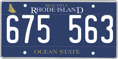RI license plate 675563