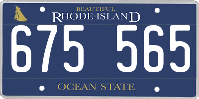 RI license plate 675565