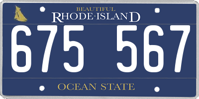 RI license plate 675567