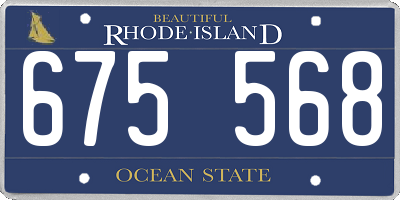RI license plate 675568