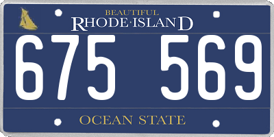 RI license plate 675569