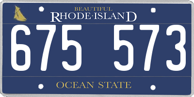 RI license plate 675573