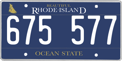 RI license plate 675577