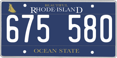 RI license plate 675580