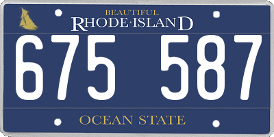 RI license plate 675587
