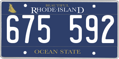 RI license plate 675592