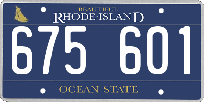 RI license plate 675601