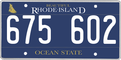 RI license plate 675602