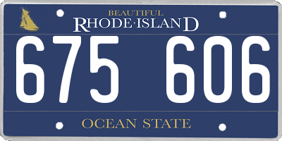 RI license plate 675606