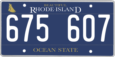 RI license plate 675607