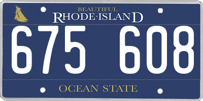 RI license plate 675608