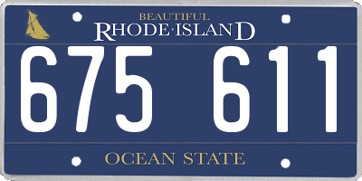 RI license plate 675611