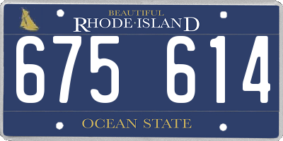 RI license plate 675614